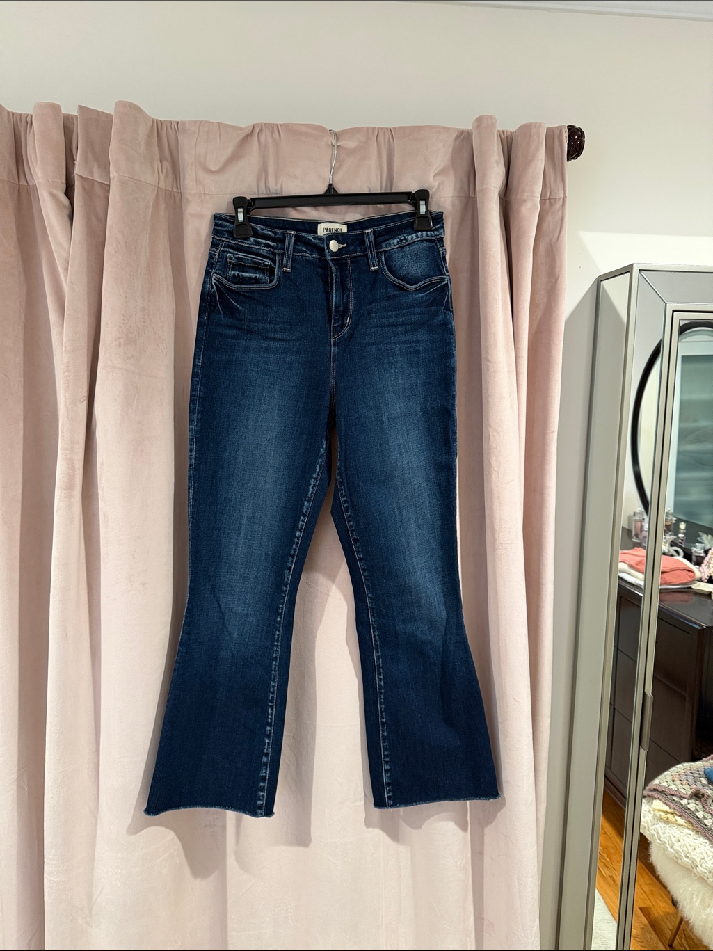 L’agence Women's Capri Dark Blue Denim Jeans - Flare Cut